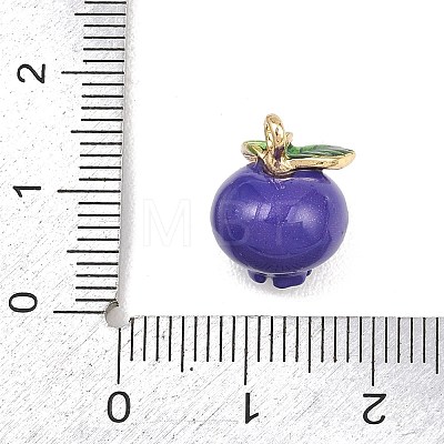 Fruit Alloy Enamel Charms ENAM-P264-02B-G-1