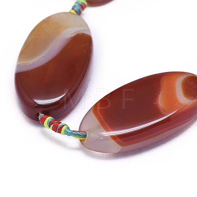 Natural Banded Agate/Striped Agate Beads Strands G-L544-024A-1