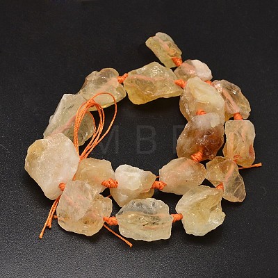 Nuggets Natural Citrine Beads Strands G-F289-28-1