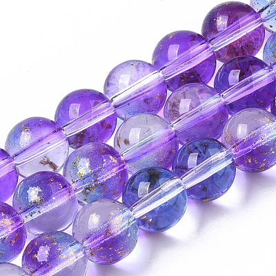 Transparent Spray Painted Glass Bead Strands GLAA-N035-03C-B03-1