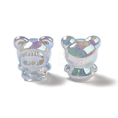 UV Plating Rainbow Iridescent Acrylic Beads PACR-M002-01C-1