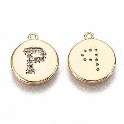 Brass Micro Pave Clear Cubic Zirconia Charms KK-N231-233P-NF-1