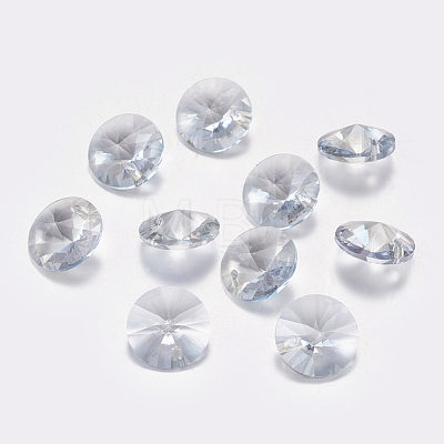 Faceted Glass Rhinestone Charms RGLA-F049-6mm-001BS-1