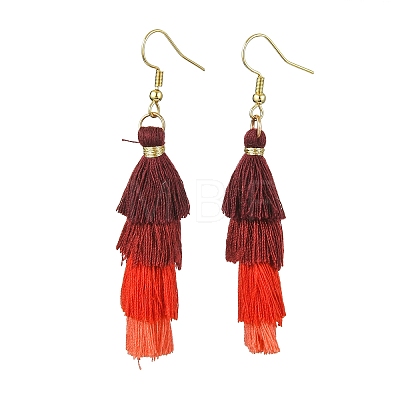 Colorful Tassel Pendants Dangle Earrings for Women EJEW-JE06108-1