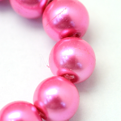 Baking Paint Pearlized Glass Pearl Round Bead Strands X-HY-Q003-6mm-54-1