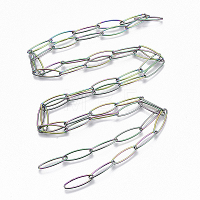 Ion Plating(IP) 304 Stainless Steel Paperclip Chains CHS-S006-JN958-3-1