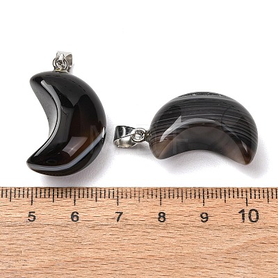 Natural Banded Agate Pendants G-F820-02L-15-1
