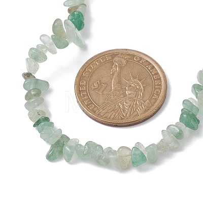 Natural Green Aventurine Chip Beaded Necklace NJEW-JN04615-14-1