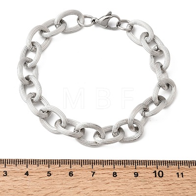 201 Stainless Steel Cable Chain Bracelets STAS-T077-01P-1
