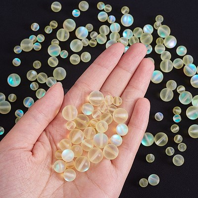 Synthetic Moonstone Beads Strands G-SZ0001-81A-1