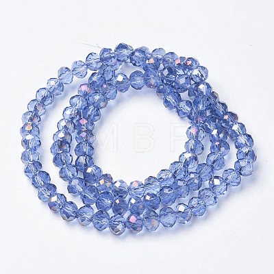 Electroplate Transparent Glass Beads Strands EGLA-A034-T6mm-F19-1