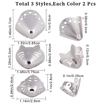 Gorgecraft 6Pcs 3 Style Alloy Shoes Creases Protector FIND-GF0004-89P-1