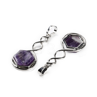 Natural Amethyst Pendants X-G-F777-05P-07-1