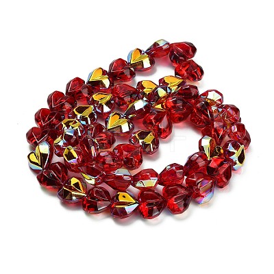 Electroplate Transparent Glass Beads Strands X-EGLA-B012-AB03-1