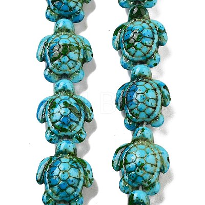 Synthetic Turquoise Dyed Beads Strands G-P507-05Q-1