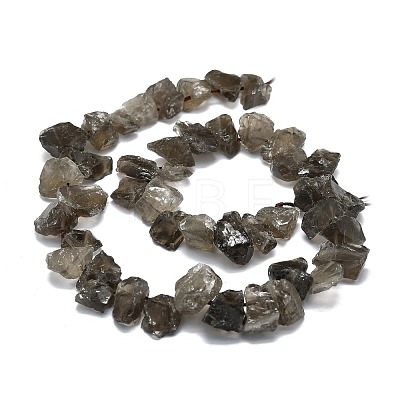 Raw Rough Natural Smoky Quartz Beads Strands G-E576-24-1