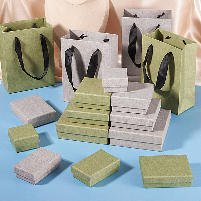 5Pcs Square Paper Jewelry Display Cases CON-TA0001-39A-02-1
