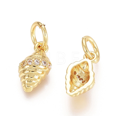 Brass Micro Pave Cubic Zirconia Charms ZIRC-G161-08G-1