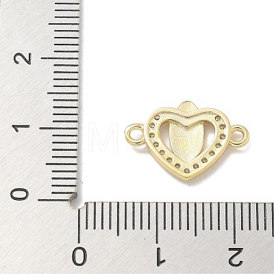 Rack Plating Brass Micro Pave Clear Cubic Zirconia Religion Heart Virgin Mary Connector Charms KK-L224-099G-04-1