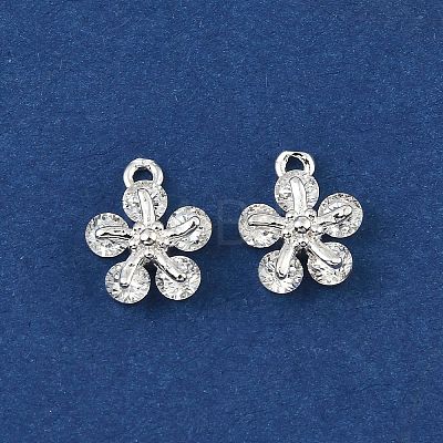 Brass Micro Pave Cubic Zirconia Charms KK-C155-04S-01-1