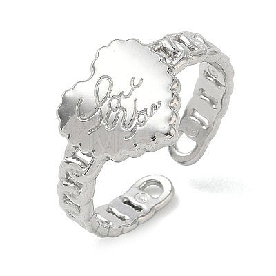 304 Stainless Steel Cuff Open Rings for Women RJEW-L341-05A-P-1