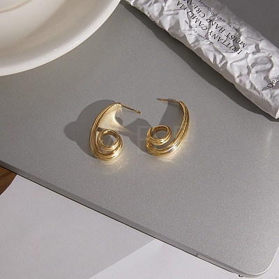 304 Stainless Steel Stud Earrings EJEW-A161-01G-1