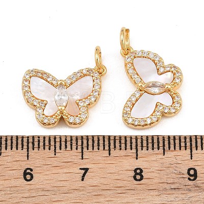 Brass Micro Pave Clear Cubic Zirconia Pendants SH-CBA197E-09G-1