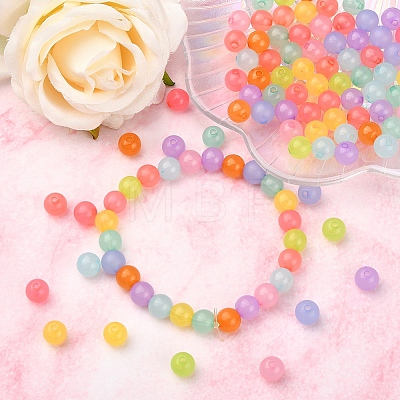 250Pcs 10 Colors Imitation Jelly Acrylic Beads MACR-CJ0001-35-1