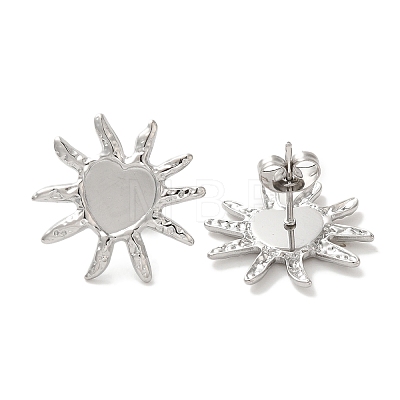 304 Stainless Steel Sun Stud Earrings EJEW-C114-28P-1