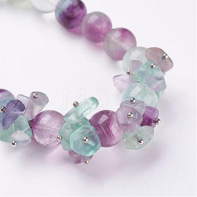 Natural Fluorite Stretch Bracelets BJEW-JB02878-1