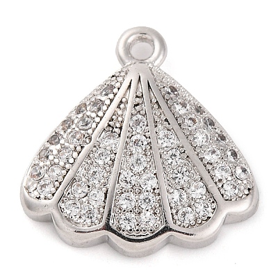 Rack Plating Brass Micro Pave Cubic Zirconia Pendants KK-Z070-09P-1