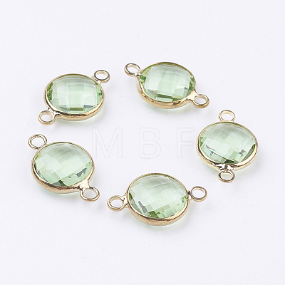 Golden Tone Brass Glass Links connectors LS-GLAA-M004-A-23G-1
