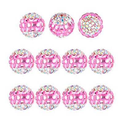 12Pcs Polymer Clay Rhinestone Beads RB-PH0001-46-1