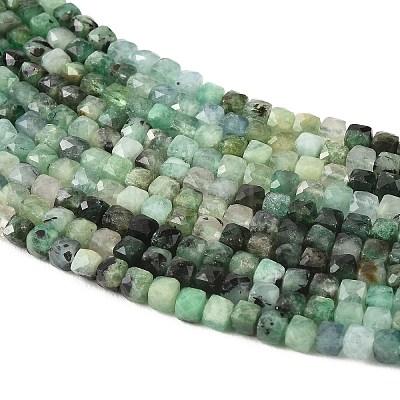 Gradient Color Natural Emerald Beads Strands G-K376-D04-4x4mm-1