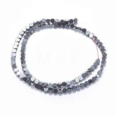 Non-magnetic Synthetic Hematite Beads Strands G-P338-01A-4x4mm-1