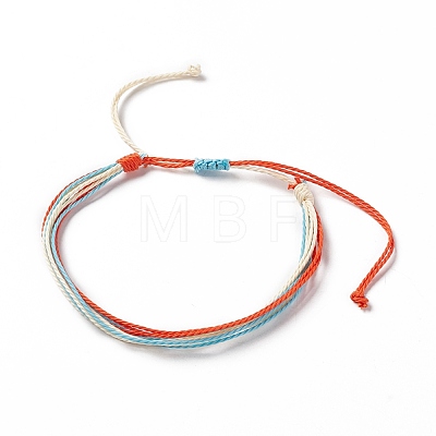 4Pcs 4 Style Alloy & Glass Braided Bead Bracelets Set BJEW-B065-09B-1