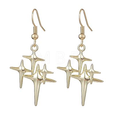 Star Brass Earrings EJEW-JE06114-1