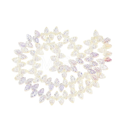 Electroplate Transparent Glass Beads Strands EGLA-N056-03A-02-1