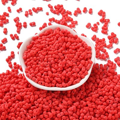 Rubberized Style Glass Seed Beads SEED-Z003-01E-1