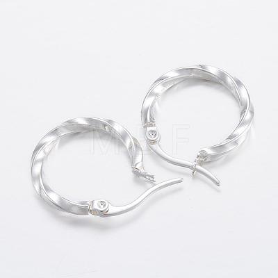 304 Stainless Steel Hoop Earrings EJEW-H327-03B-1