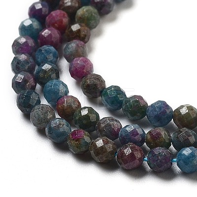 Natural Red Corundum/Ruby and Sapphire Beads Strands G-G161-A19-05-1