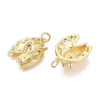 Brass Micro Pave Cubic Zirconia Pendants KK-Q071-04G-1