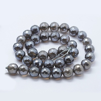 Electroplated Natural Agate Beads Strands G-G749-01D-8mm-1