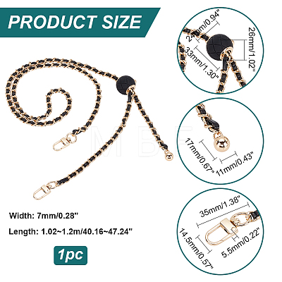 Adjustable PU Leather Bag Strap Chains AJEW-WH0419-50B-1