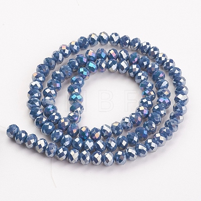 Electroplate Glass Beads Strands EGLA-A034-P6mm-B13-1