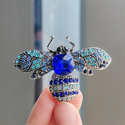 Alloy Rhinestone Brooch for Backpack Clothes PW-WG87504-02-1