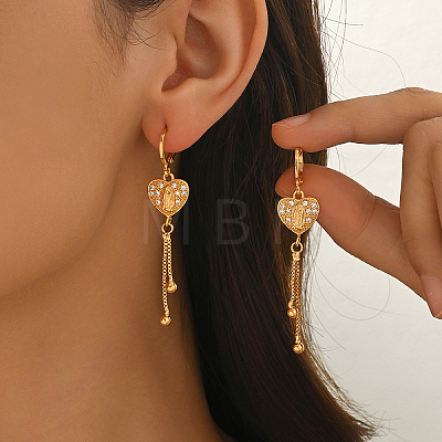 Brass Clear Cubic Zirconia Hoop Earrings BI1725-4-1