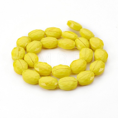 Pearl Luster Plated Glass Bead Strands LS-EGLA-E037-PL01-1