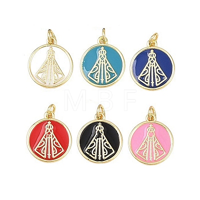 Brass Enamel Pendants KK-L251-02G-G-1