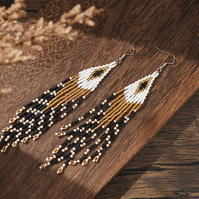 Handmade Glass Beaded Dangle Earrings TG6316-1